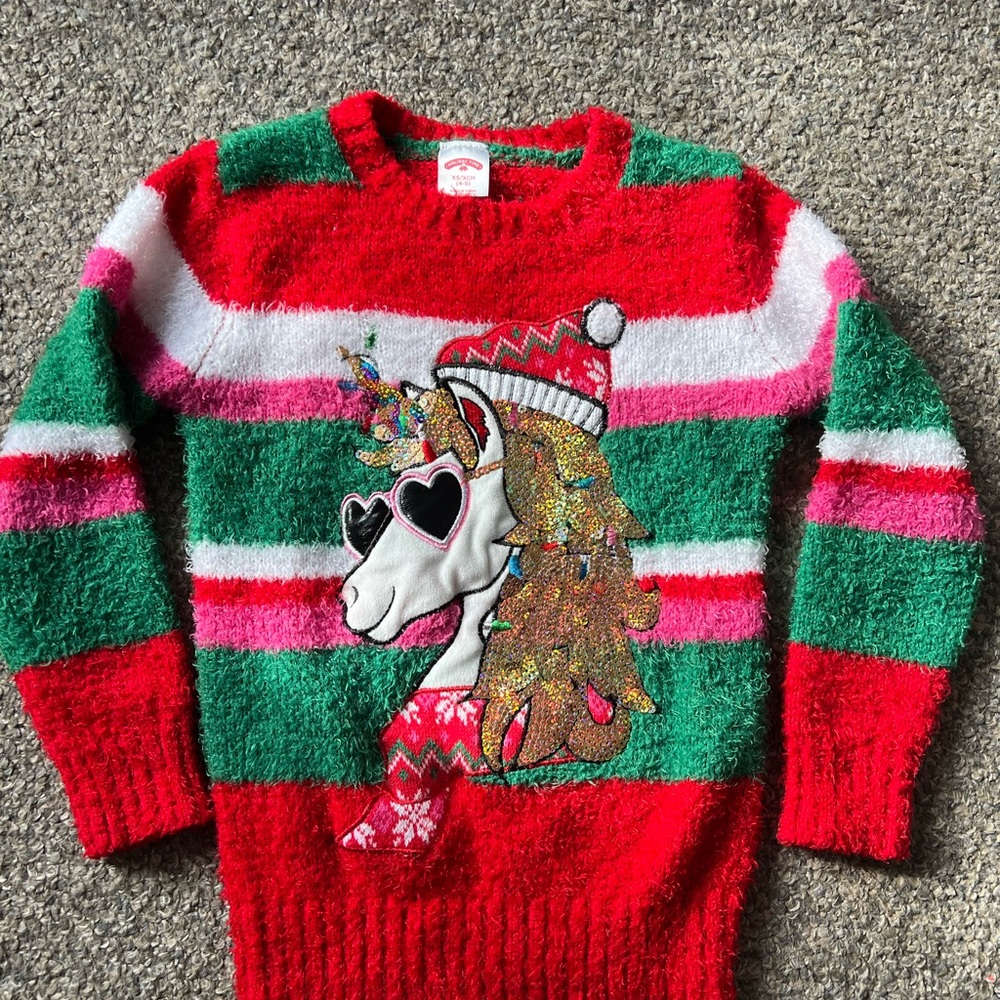 Holiday Time Festive Red and Green Sweater